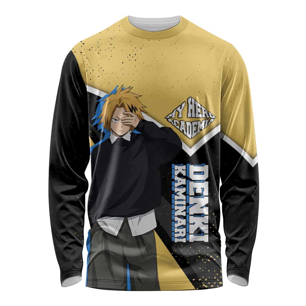 Denki Kaminari My Hero Academia Long Sleeve Shirt Anime Grunge Splatter Graphic Style