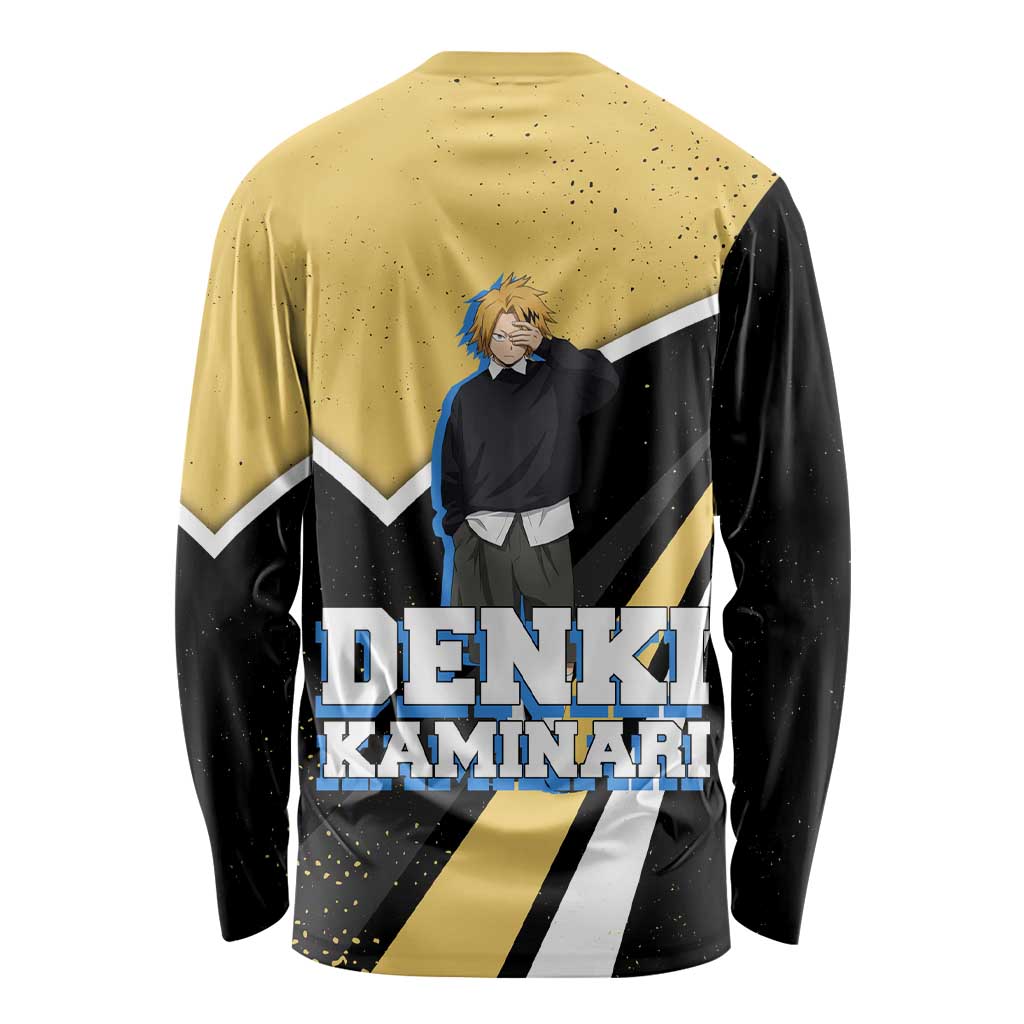 Denki Kaminari My Hero Academia Long Sleeve Shirt Anime Grunge Splatter Graphic Style