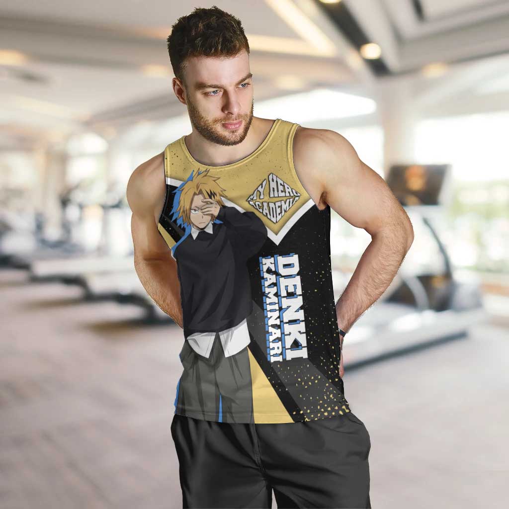 Denki Kaminari My Hero Academia Men Tank Top Anime Grunge Splatter Graphic Style