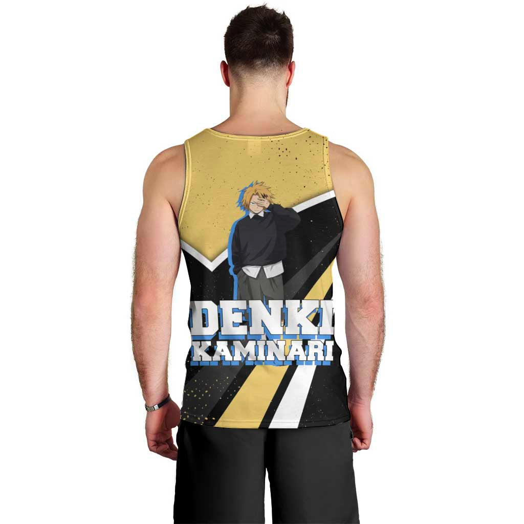 Denki Kaminari My Hero Academia Men Tank Top Anime Grunge Splatter Graphic Style