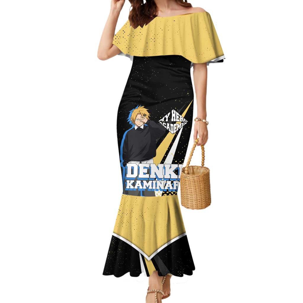 Denki Kaminari My Hero Academia Mermaid Dress Anime Grunge Splatter Graphic Style