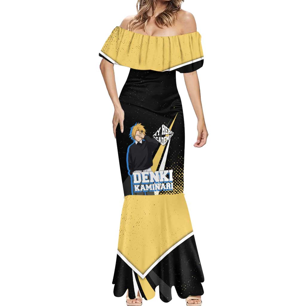 Denki Kaminari My Hero Academia Mermaid Dress Anime Grunge Splatter Graphic Style