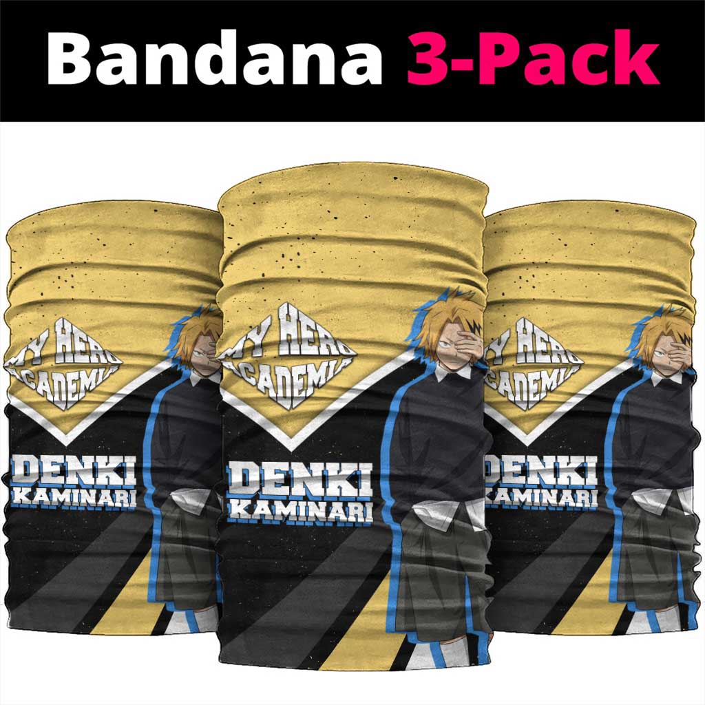 Denki Kaminari My Hero Academia Neck Gaiter Anime Grunge Splatter Graphic Style
