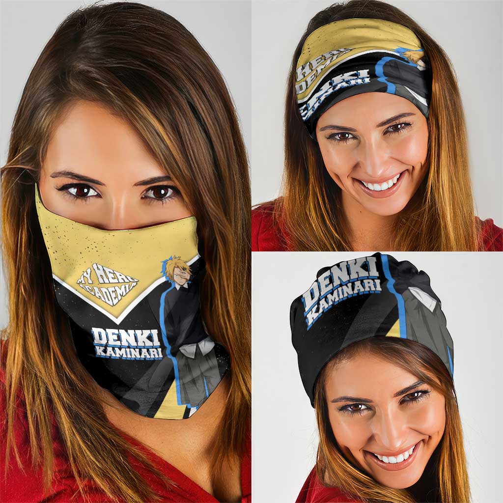 Denki Kaminari My Hero Academia Neck Gaiter Anime Grunge Splatter Graphic Style