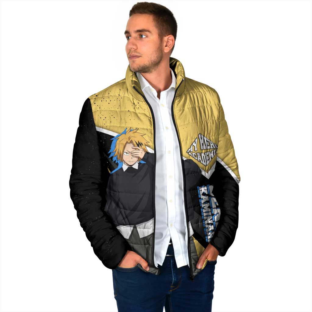 Denki Kaminari My Hero Academia Padded Jacket Anime Grunge Splatter Graphic Style