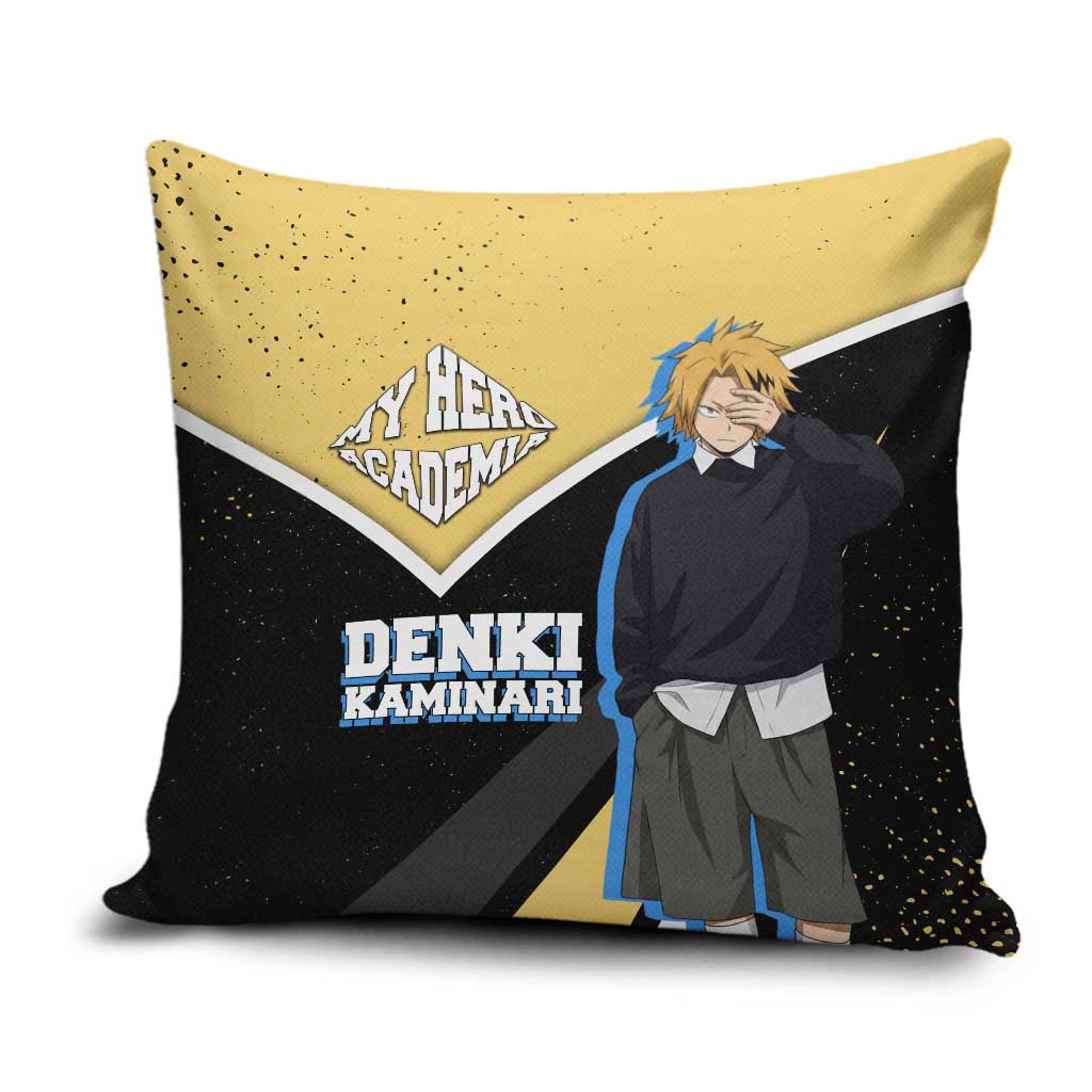 Denki Kaminari My Hero Academia Pillow Cover Anime Grunge Splatter Graphic Style