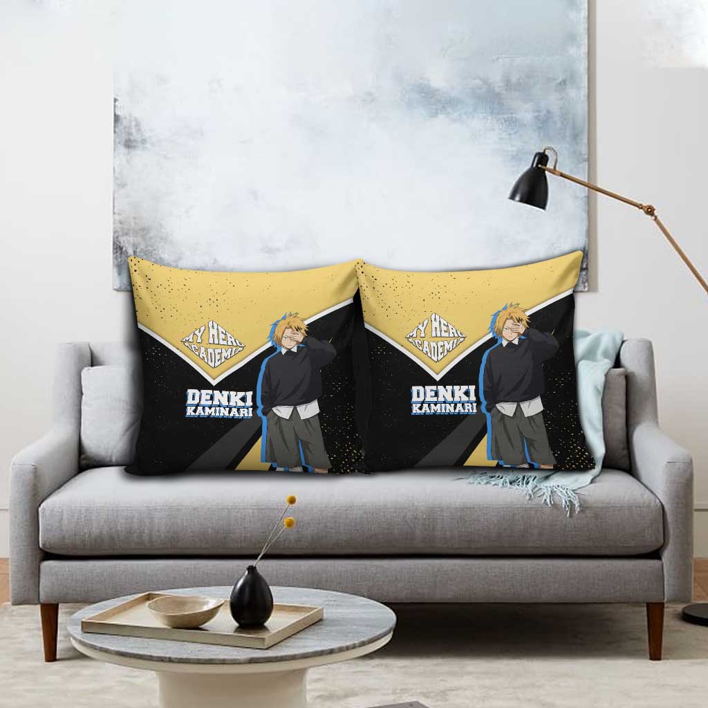 Denki Kaminari My Hero Academia Pillow Cover Anime Grunge Splatter Graphic Style