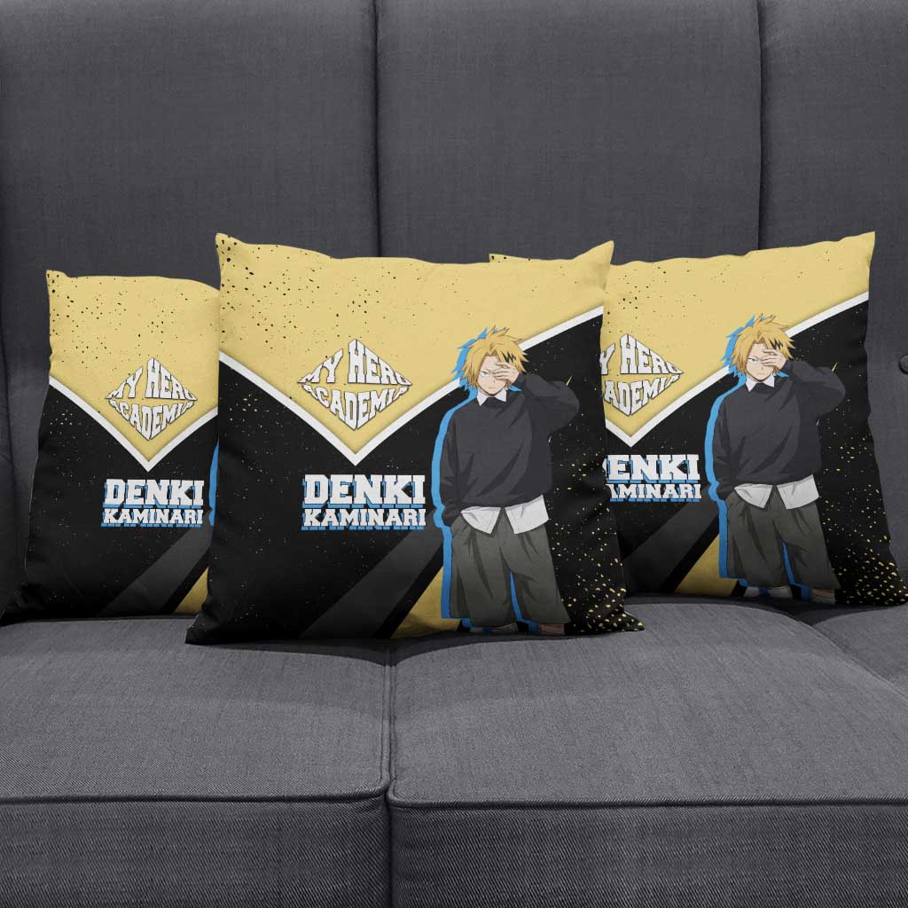 Denki Kaminari My Hero Academia Pillow Cover Anime Grunge Splatter Graphic Style