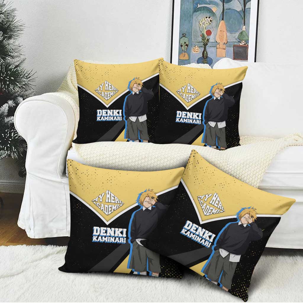 Denki Kaminari My Hero Academia Pillow Cover Anime Grunge Splatter Graphic Style