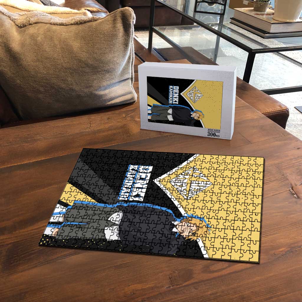 Denki Kaminari My Hero Academia Puzzle Anime Grunge Splatter Graphic Style