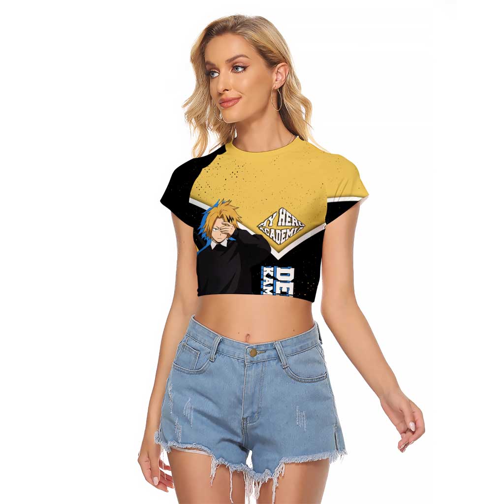 Denki Kaminari My Hero Academia Raglan Cropped T Shirt Anime Grunge Splatter Graphic Style