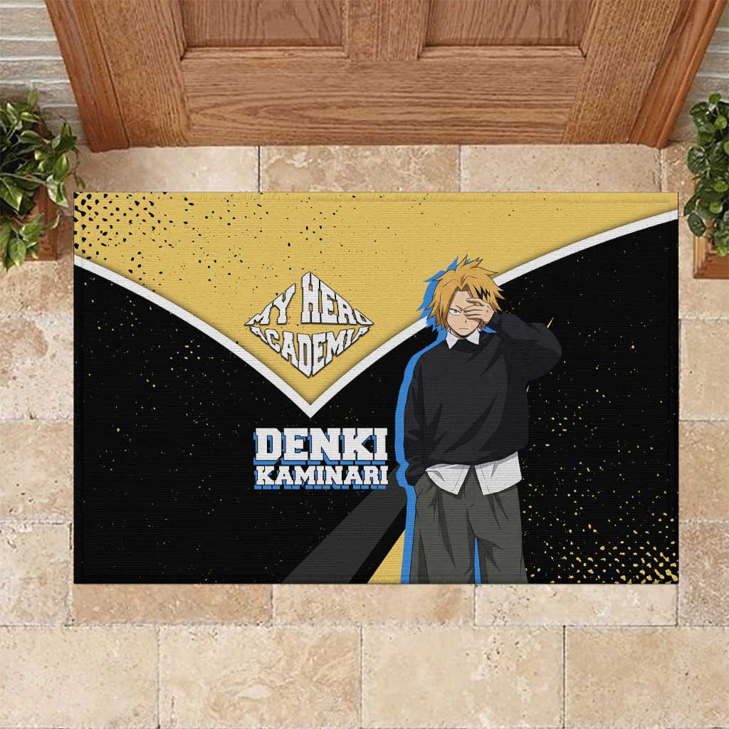 Denki Kaminari My Hero Academia Rubber Doormat Anime Grunge Splatter Graphic Style