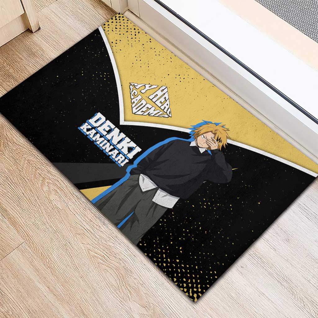 Denki Kaminari My Hero Academia Rubber Doormat Anime Grunge Splatter Graphic Style