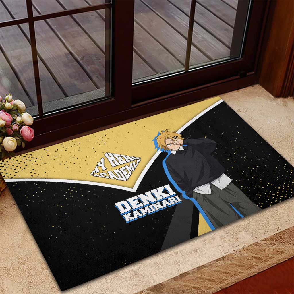 Denki Kaminari My Hero Academia Rubber Doormat Anime Grunge Splatter Graphic Style