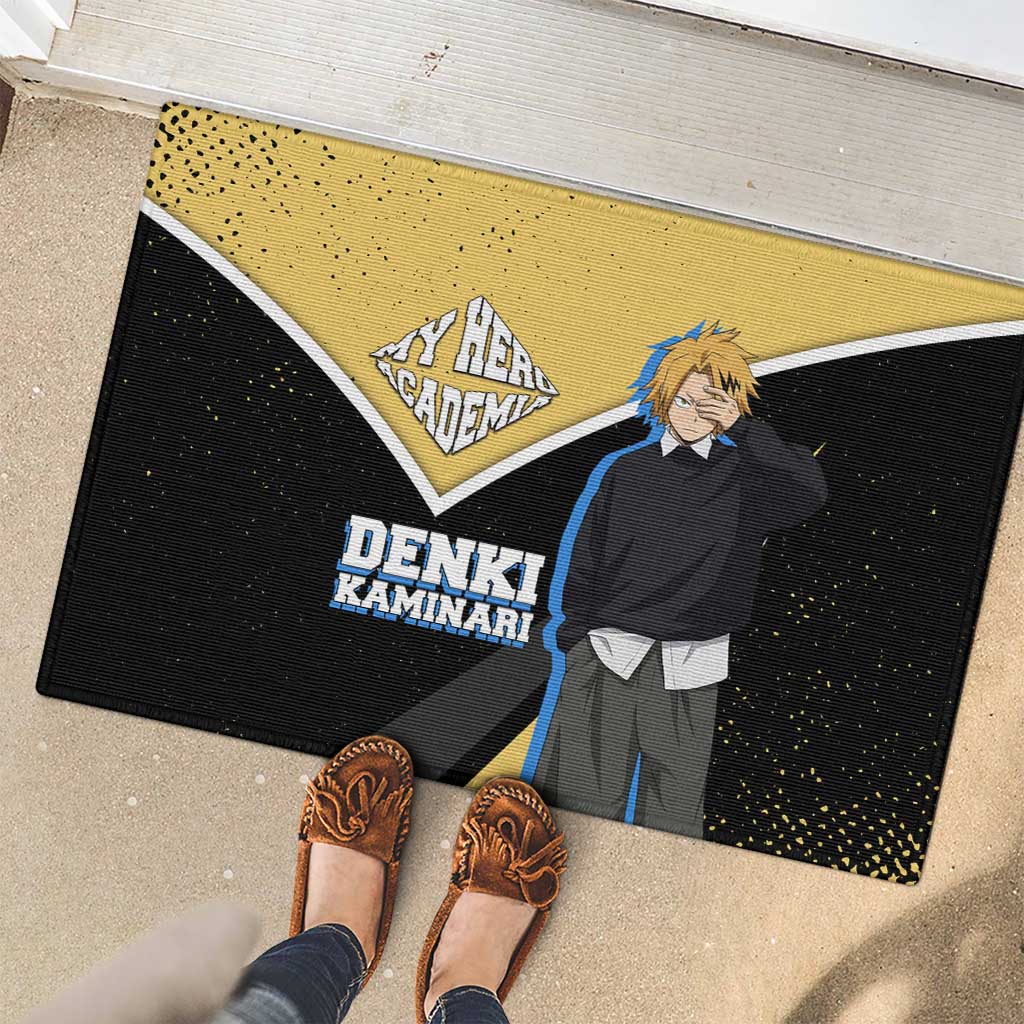 Denki Kaminari My Hero Academia Rubber Doormat Anime Grunge Splatter Graphic Style