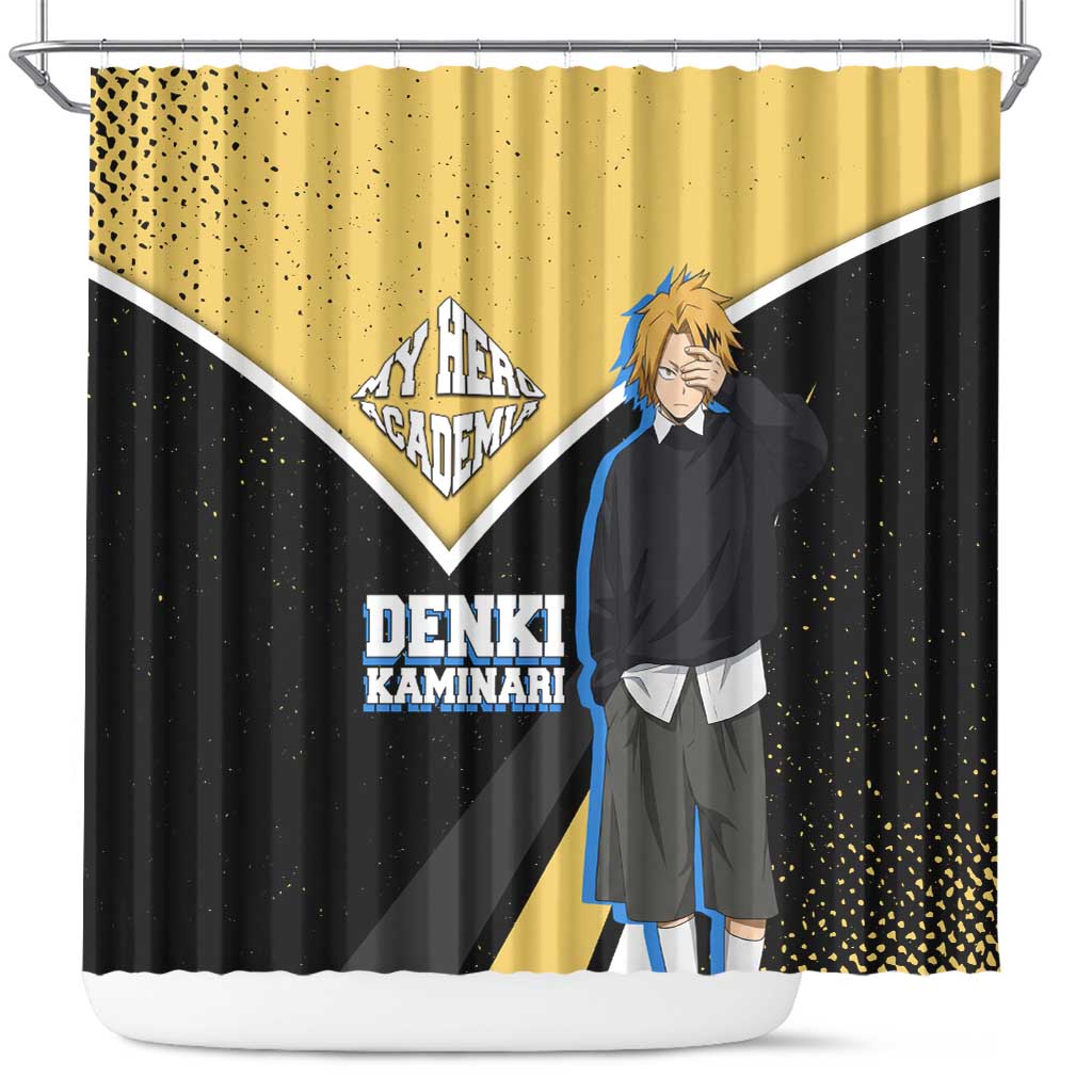 Denki Kaminari My Hero Academia Shower Curtain Anime Grunge Splatter Graphic Style