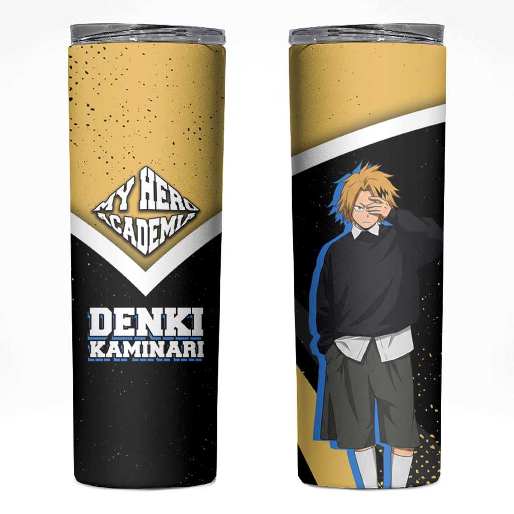 Denki Kaminari My Hero Academia Skinny Tumbler Anime Grunge Splatter Graphic Style