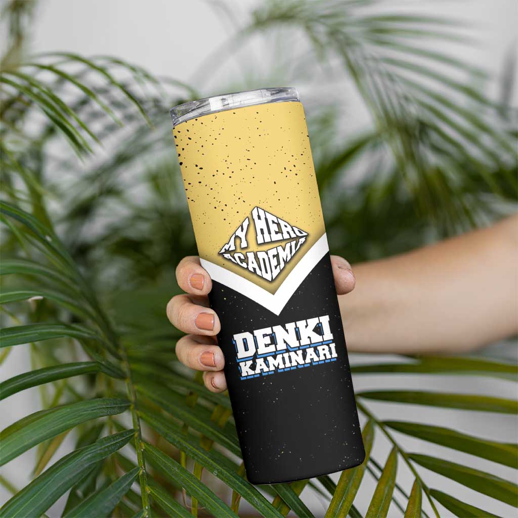 Denki Kaminari My Hero Academia Skinny Tumbler Anime Grunge Splatter Graphic Style
