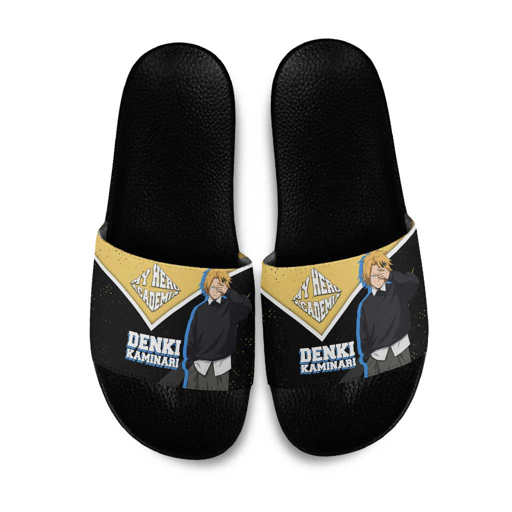 Denki Kaminari My Hero Academia Slide Sandals Anime Grunge Splatter Graphic Style