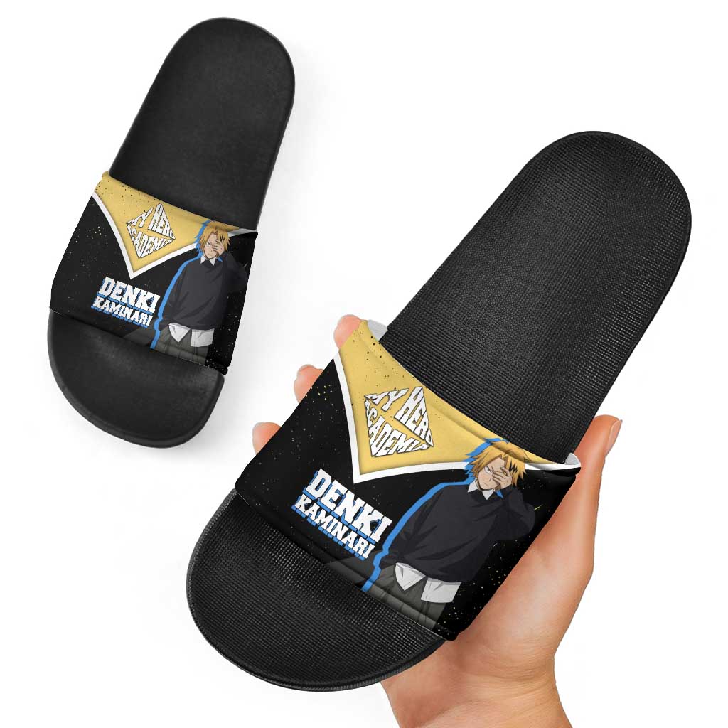 Denki Kaminari My Hero Academia Slide Sandals Anime Grunge Splatter Graphic Style
