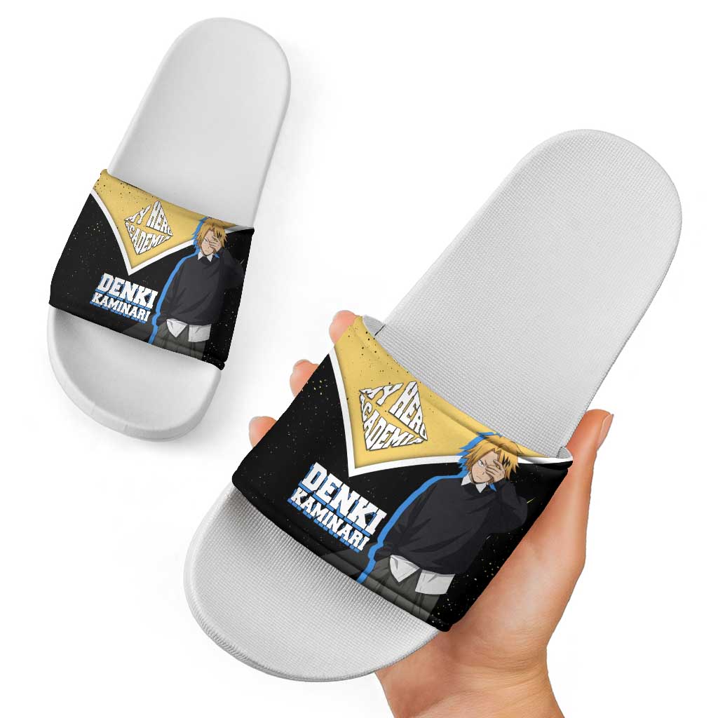 Denki Kaminari My Hero Academia Slide Sandals Anime Grunge Splatter Graphic Style