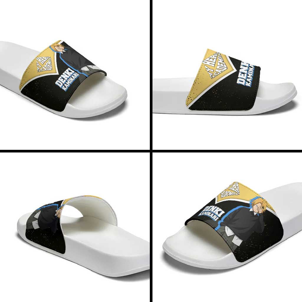 Denki Kaminari My Hero Academia Slide Sandals Anime Grunge Splatter Graphic Style