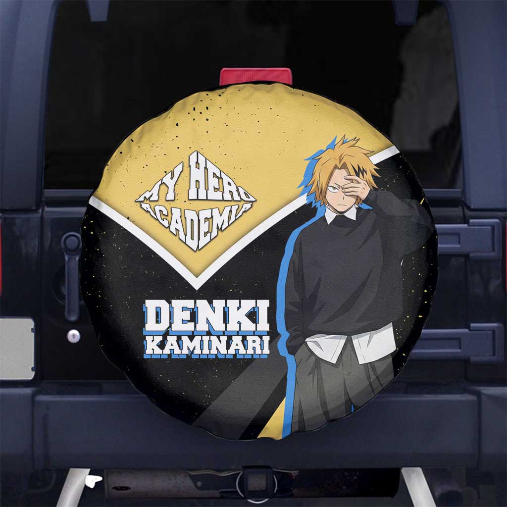 Denki Kaminari My Hero Academia Spare Tire Cover Anime Grunge Splatter Graphic Style