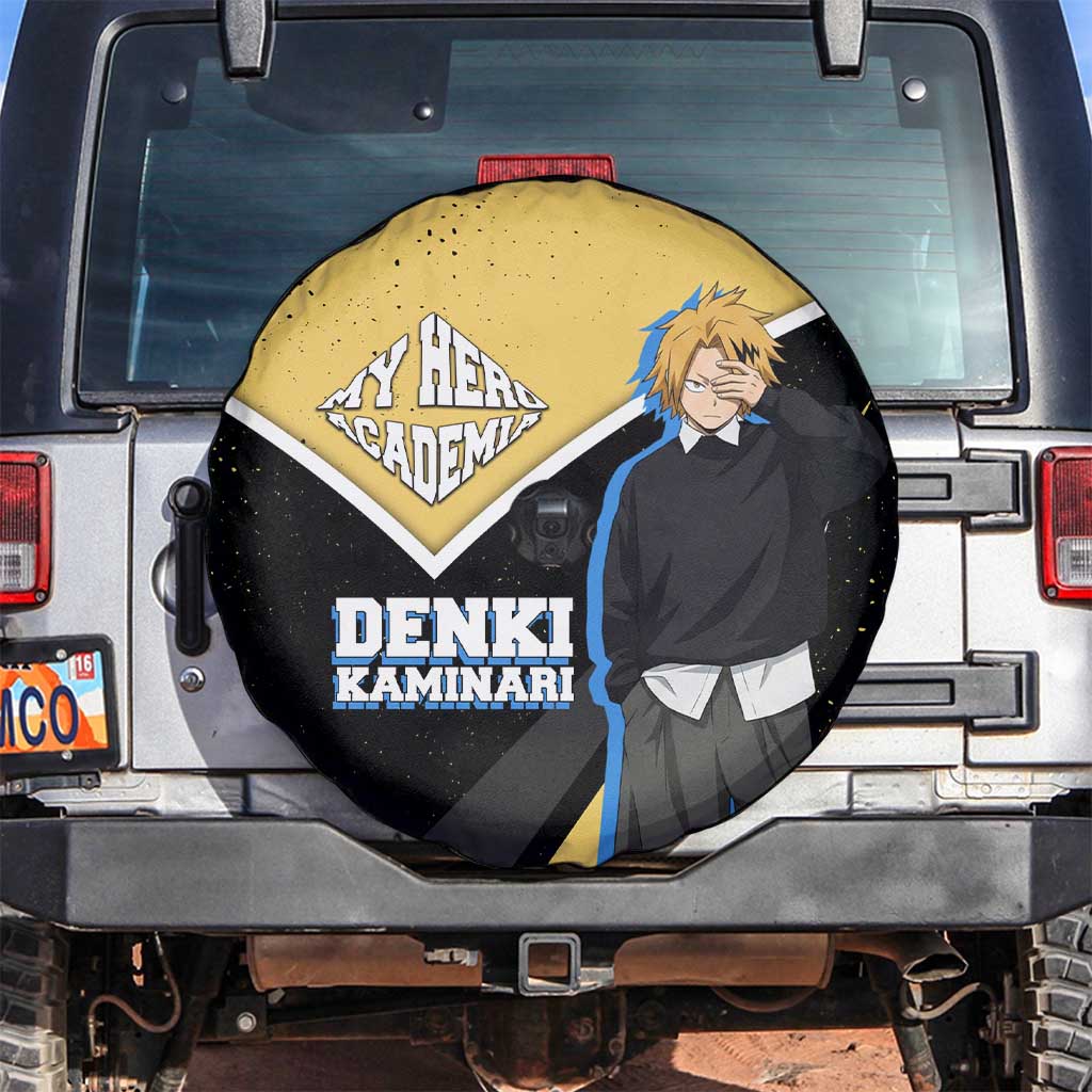 Denki Kaminari My Hero Academia Spare Tire Cover Anime Grunge Splatter Graphic Style