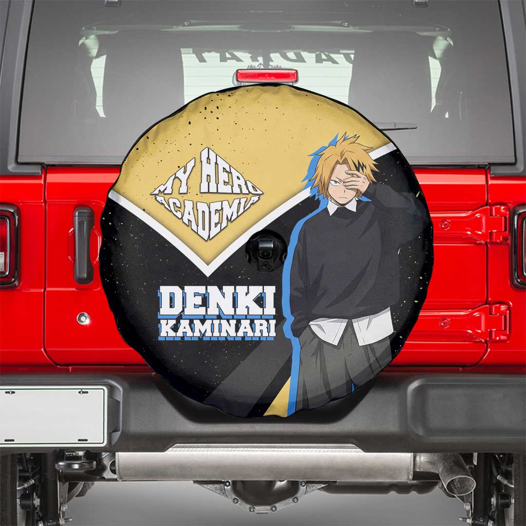 Denki Kaminari My Hero Academia Spare Tire Cover Anime Grunge Splatter Graphic Style