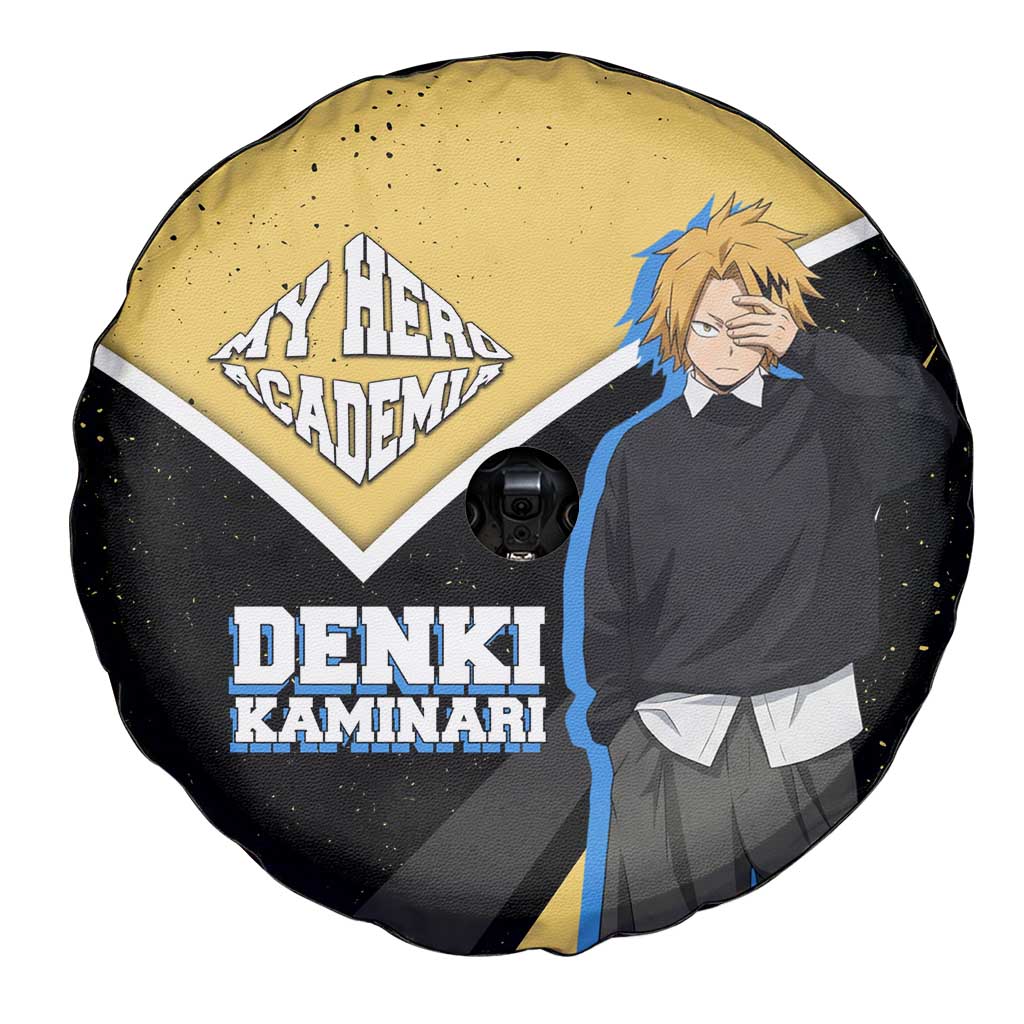 Denki Kaminari My Hero Academia Spare Tire Cover Anime Grunge Splatter Graphic Style