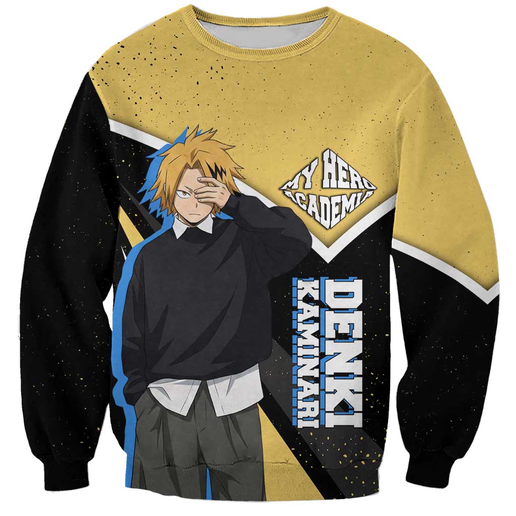 Denki Kaminari My Hero Academia Sweatshirt Anime Grunge Splatter Graphic Style