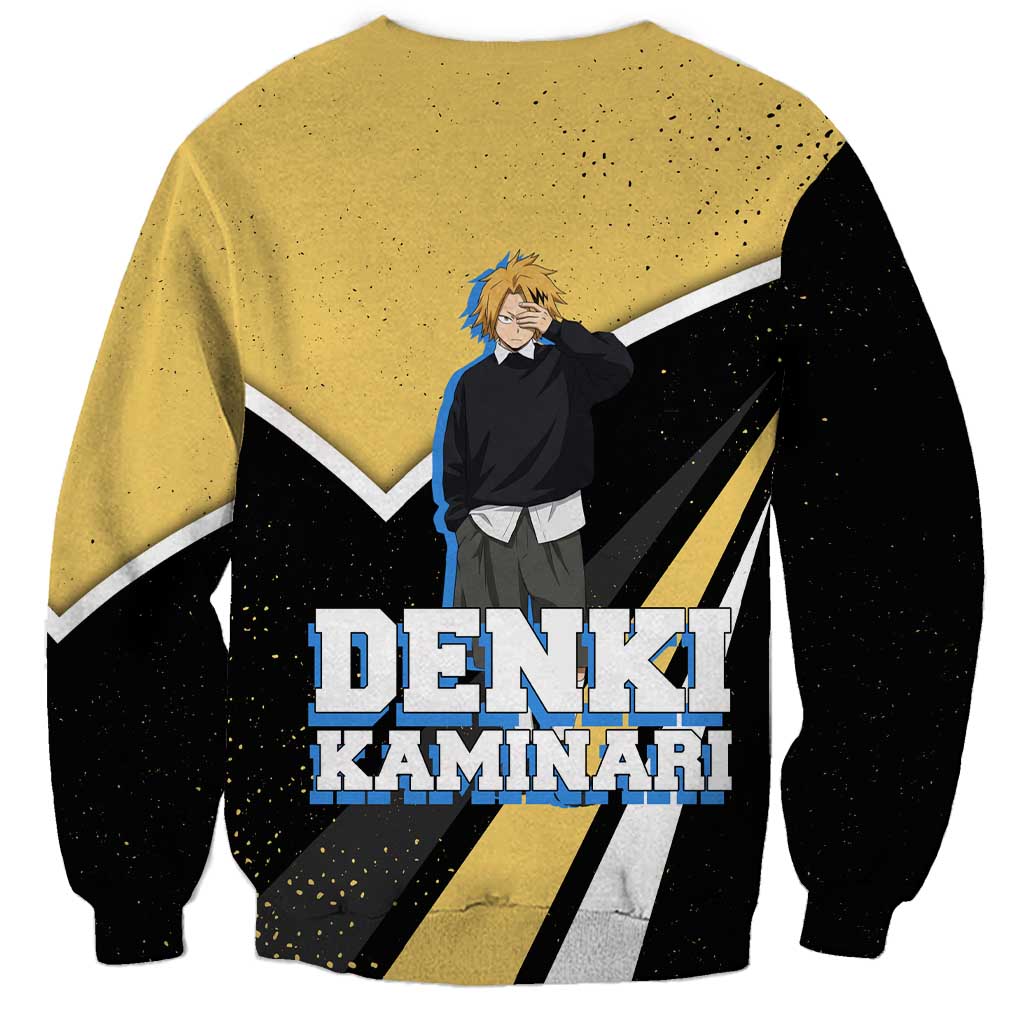 Denki Kaminari My Hero Academia Sweatshirt Anime Grunge Splatter Graphic Style