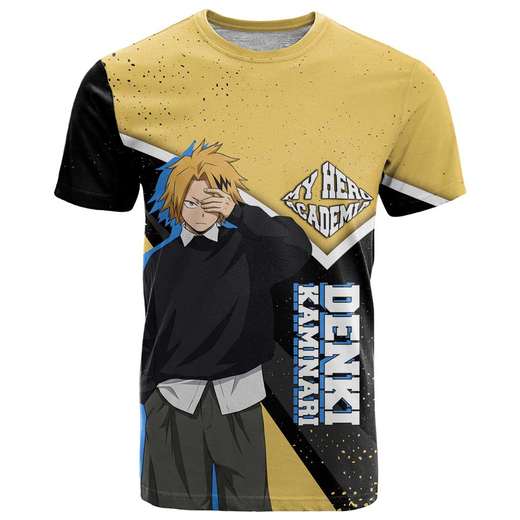 Denki Kaminari My Hero Academia T Shirt Anime Grunge Splatter Graphic Style