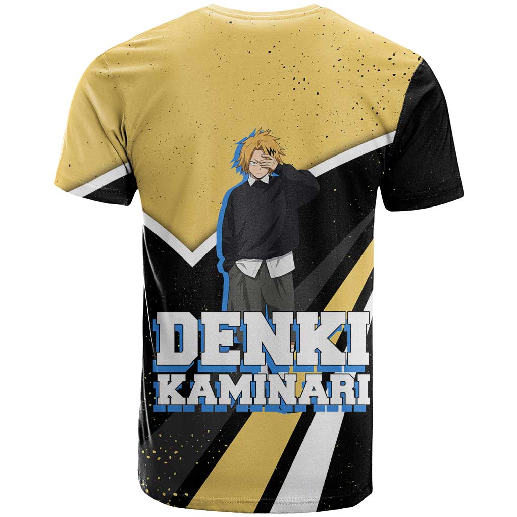 Denki Kaminari My Hero Academia T Shirt Anime Grunge Splatter Graphic Style