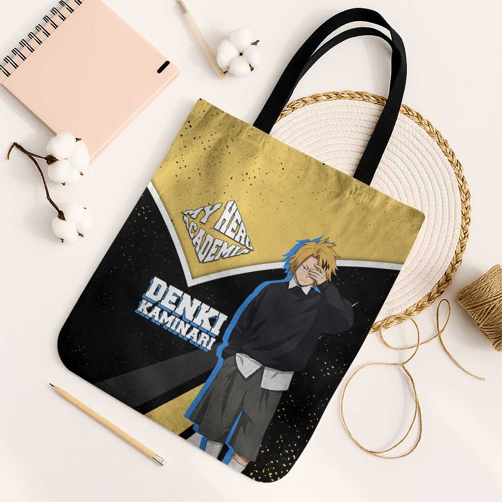 Denki Kaminari My Hero Academia Tote Bag Anime Grunge Splatter Graphic Style