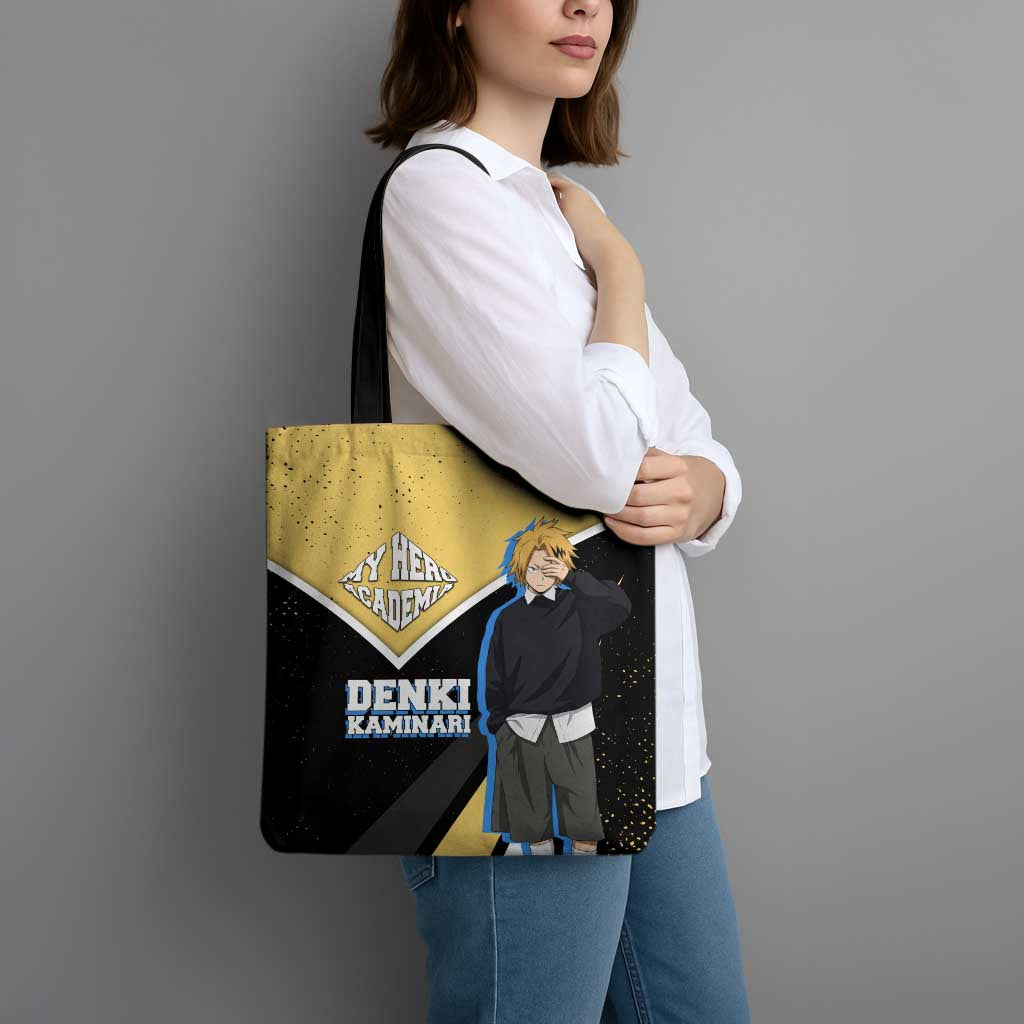 Denki Kaminari My Hero Academia Tote Bag Anime Grunge Splatter Graphic Style