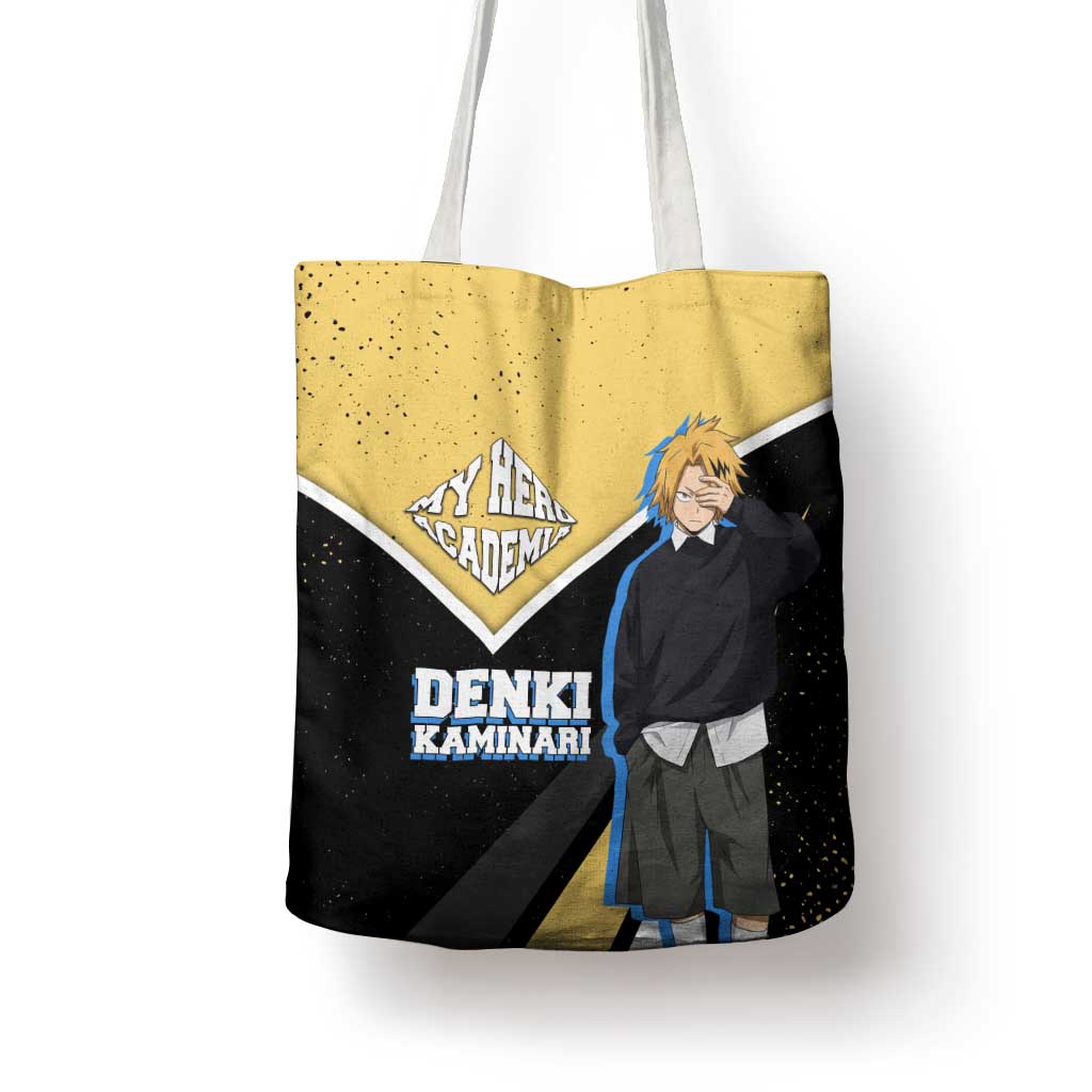 Denki Kaminari My Hero Academia Tote Bag Anime Grunge Splatter Graphic Style