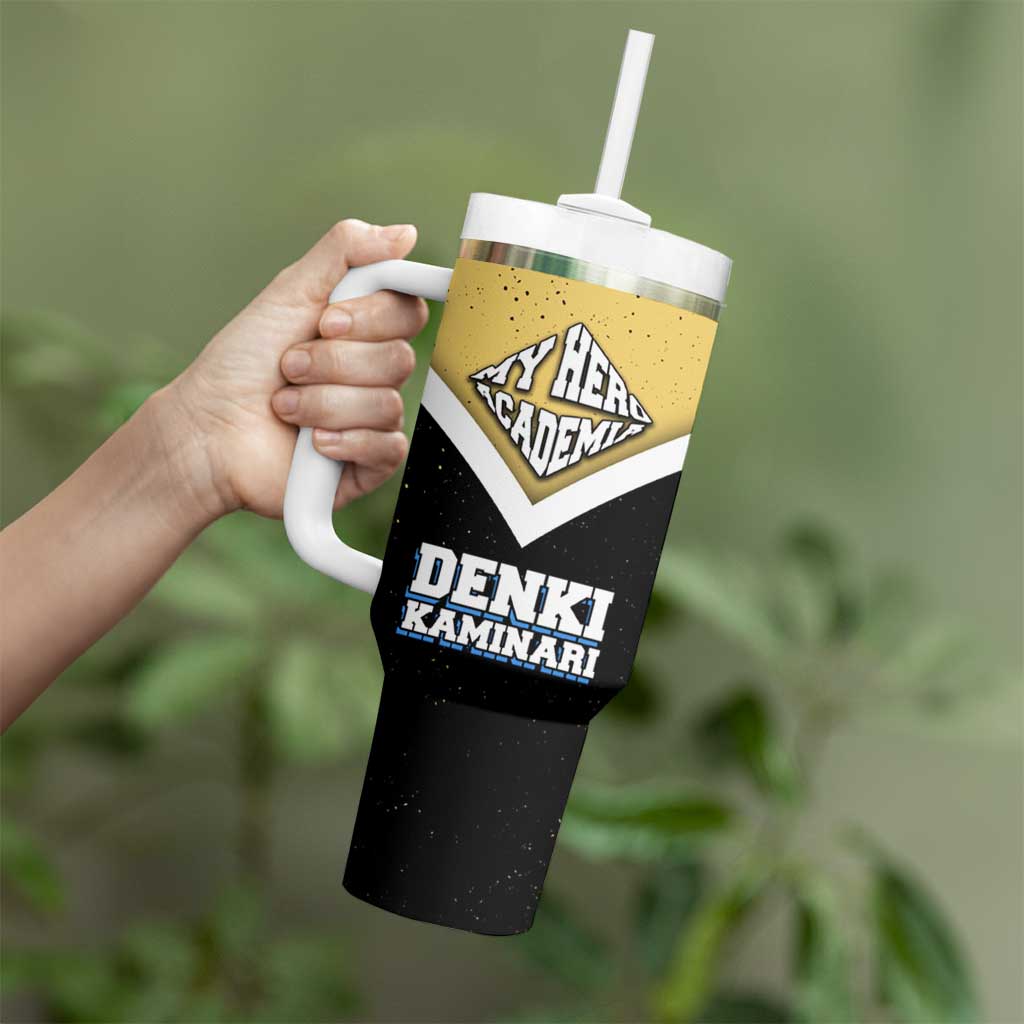 Denki Kaminari My Hero Academia Tumbler With Handle Anime Grunge Splatter Graphic Style