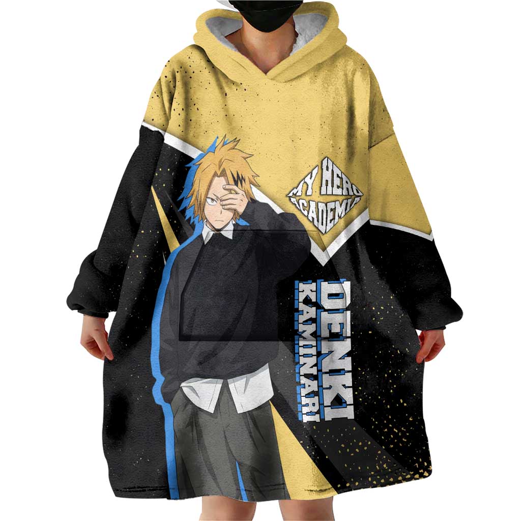 Denki Kaminari My Hero Academia Wearable Blanket Hoodie Anime Grunge Splatter Graphic Style