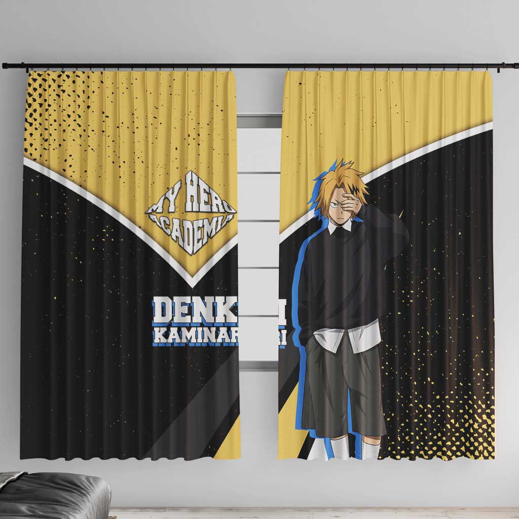 Denki Kaminari My Hero Academia Window Curtain Anime Grunge Splatter Graphic Style