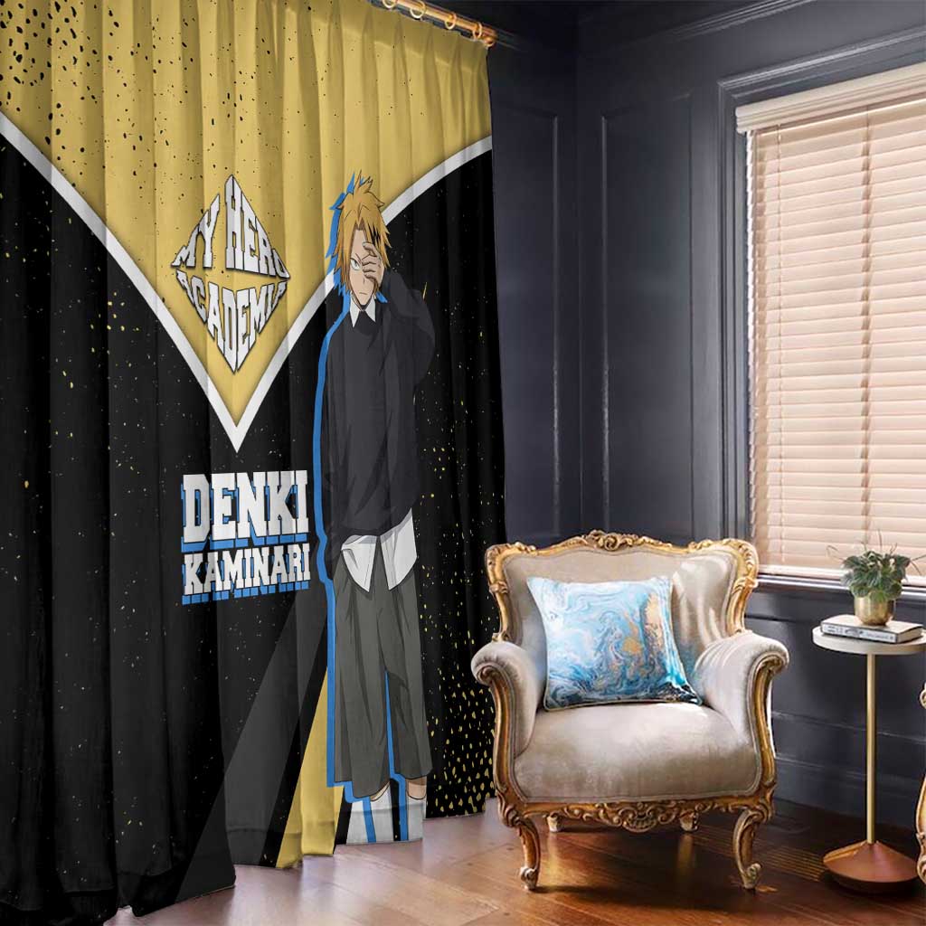 Denki Kaminari My Hero Academia Window Curtain Anime Grunge Splatter Graphic Style