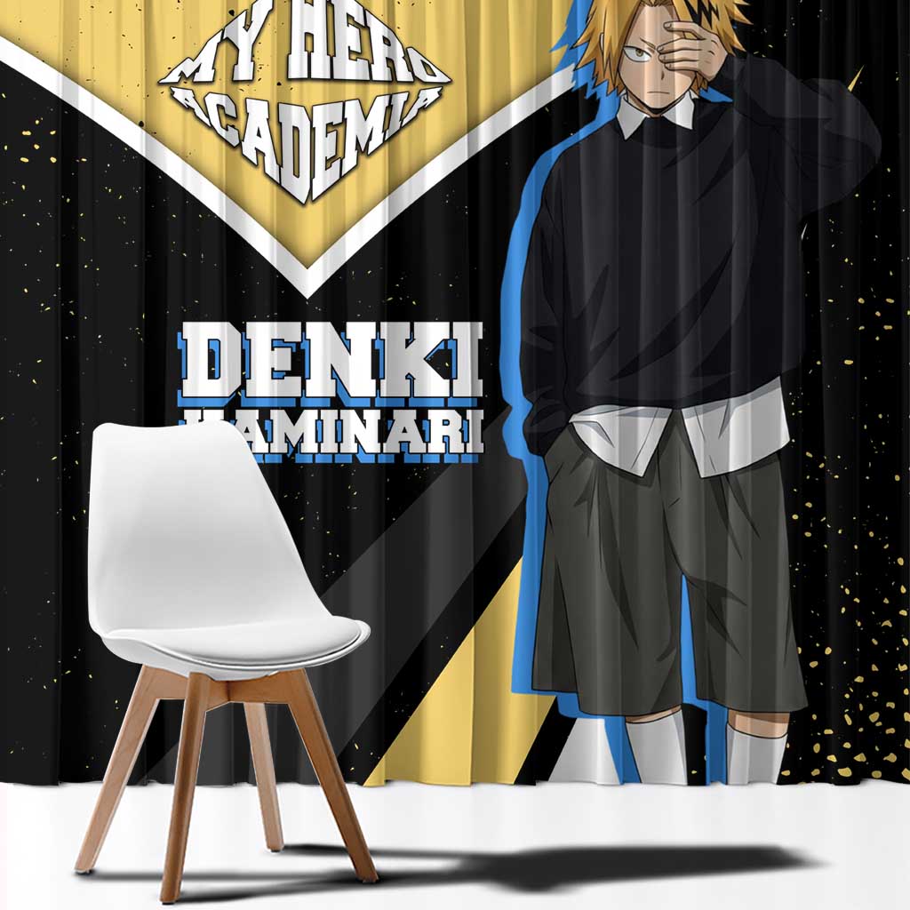 Denki Kaminari My Hero Academia Window Curtain Anime Grunge Splatter Graphic Style