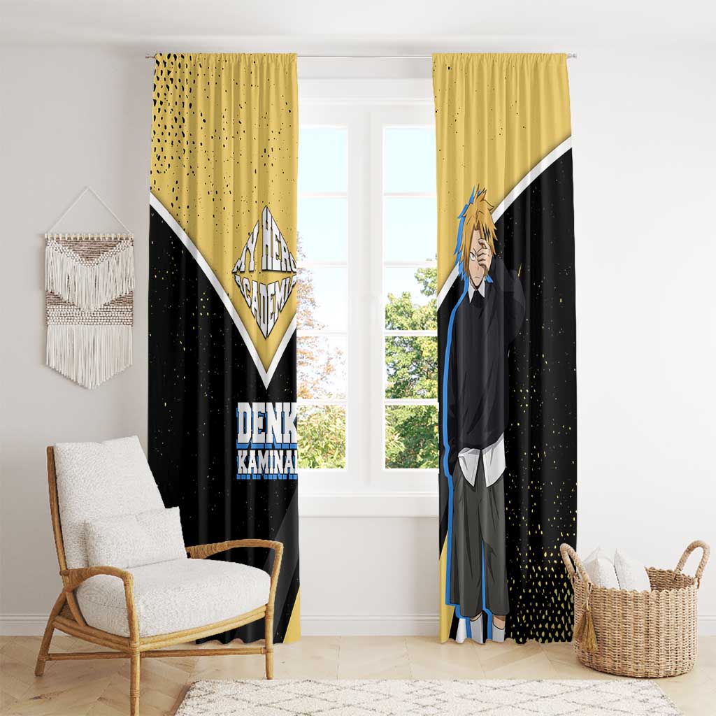 Denki Kaminari My Hero Academia Window Curtain Anime Grunge Splatter Graphic Style