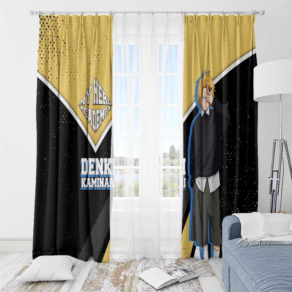 Denki Kaminari My Hero Academia Window Curtain Anime Grunge Splatter Graphic Style