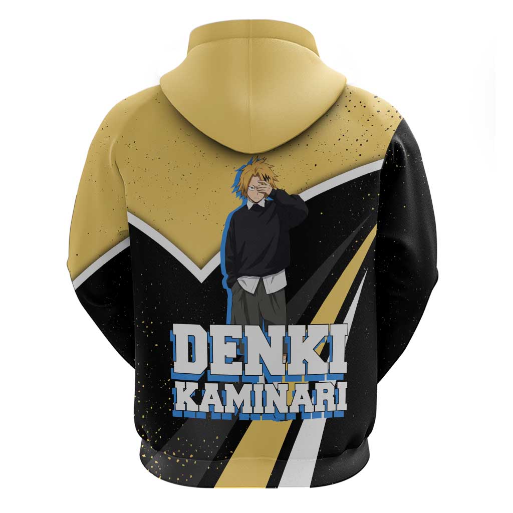 Denki Kaminari My Hero Academia Zip Hoodie Anime Grunge Splatter Graphic Style