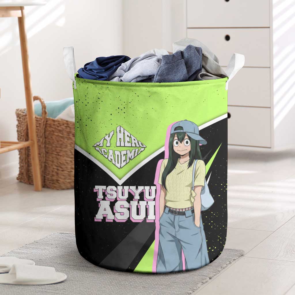 Tsuyu Asui My Hero Academia Laundry Basket Anime Grunge Splatter Graphic Style