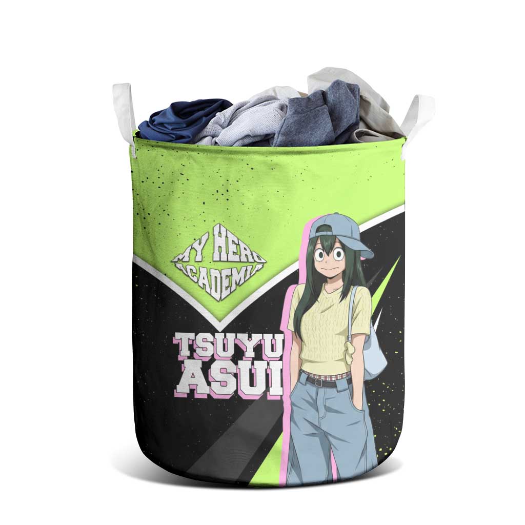 Tsuyu Asui My Hero Academia Laundry Basket Anime Grunge Splatter Graphic Style