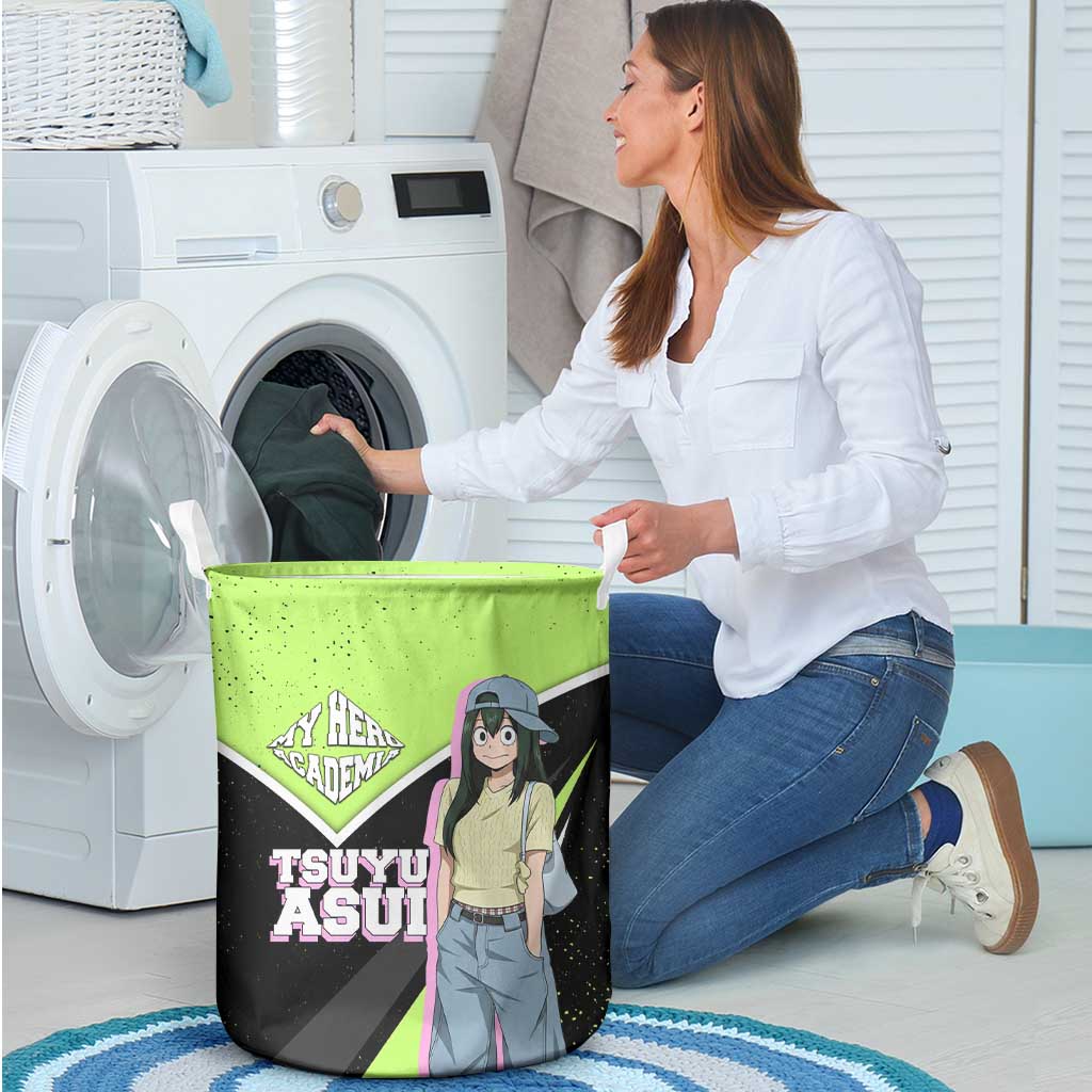 Tsuyu Asui My Hero Academia Laundry Basket Anime Grunge Splatter Graphic Style