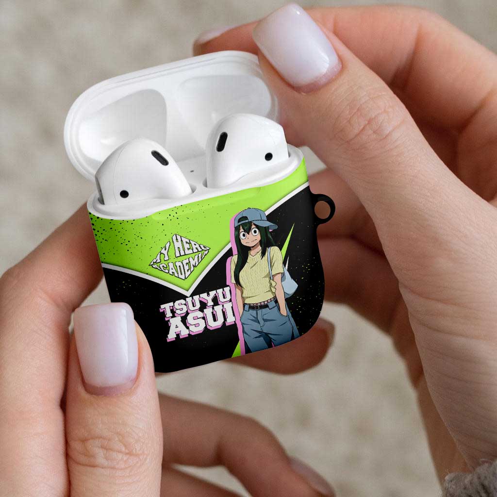 Tsuyu Asui My Hero Academia AirPods Case Anime Grunge Splatter Graphic Style