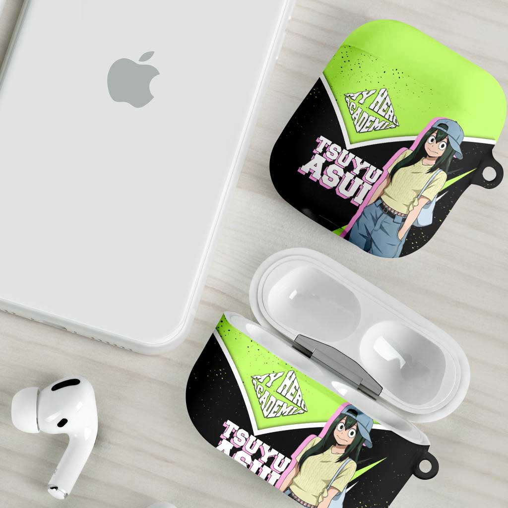 Tsuyu Asui My Hero Academia AirPods Case Anime Grunge Splatter Graphic Style